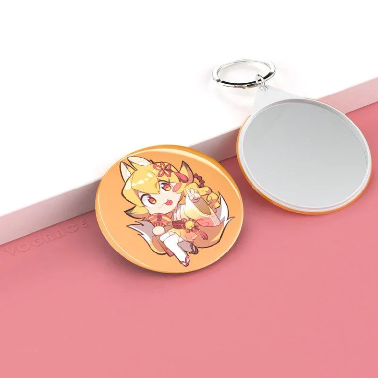 Multifunctional Button Pin Mirror Keychains for Creative Merchandise Ideas