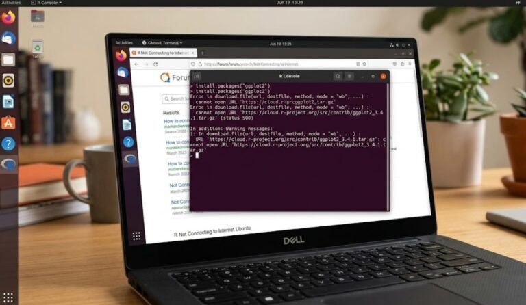 R Not Connecting to Internet Ubuntu