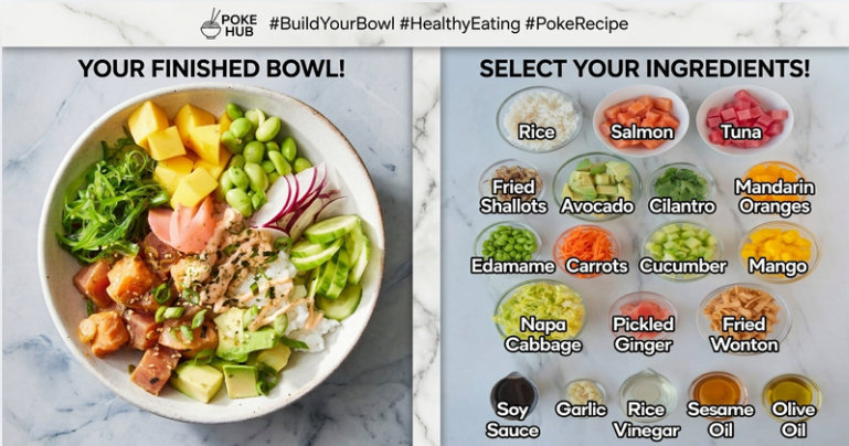 Deconstructing the Poki Bowl The Smart Eater’s Guide to Pure Flavor Fresh customized poki bowl with tuna salmon and toppings.
